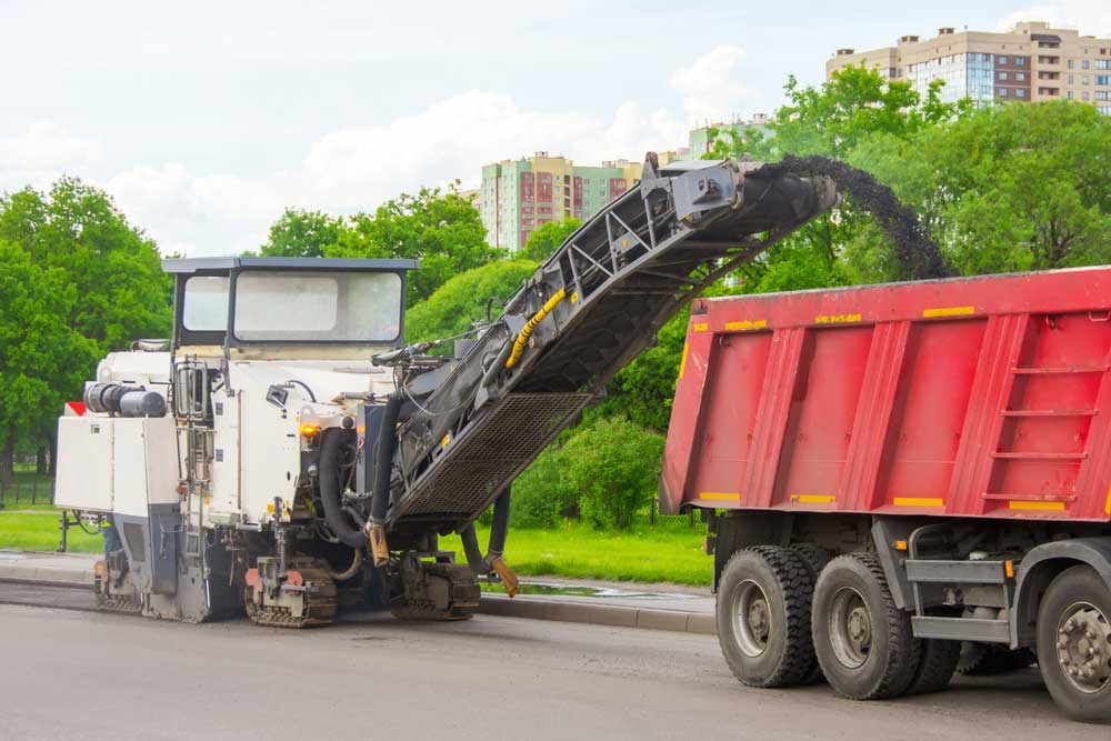 A freshly prepared asphalt surface ready for resurfacing